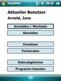 Equipman Ausr¨stungsmanagement, Screenshot Mobilcomputer