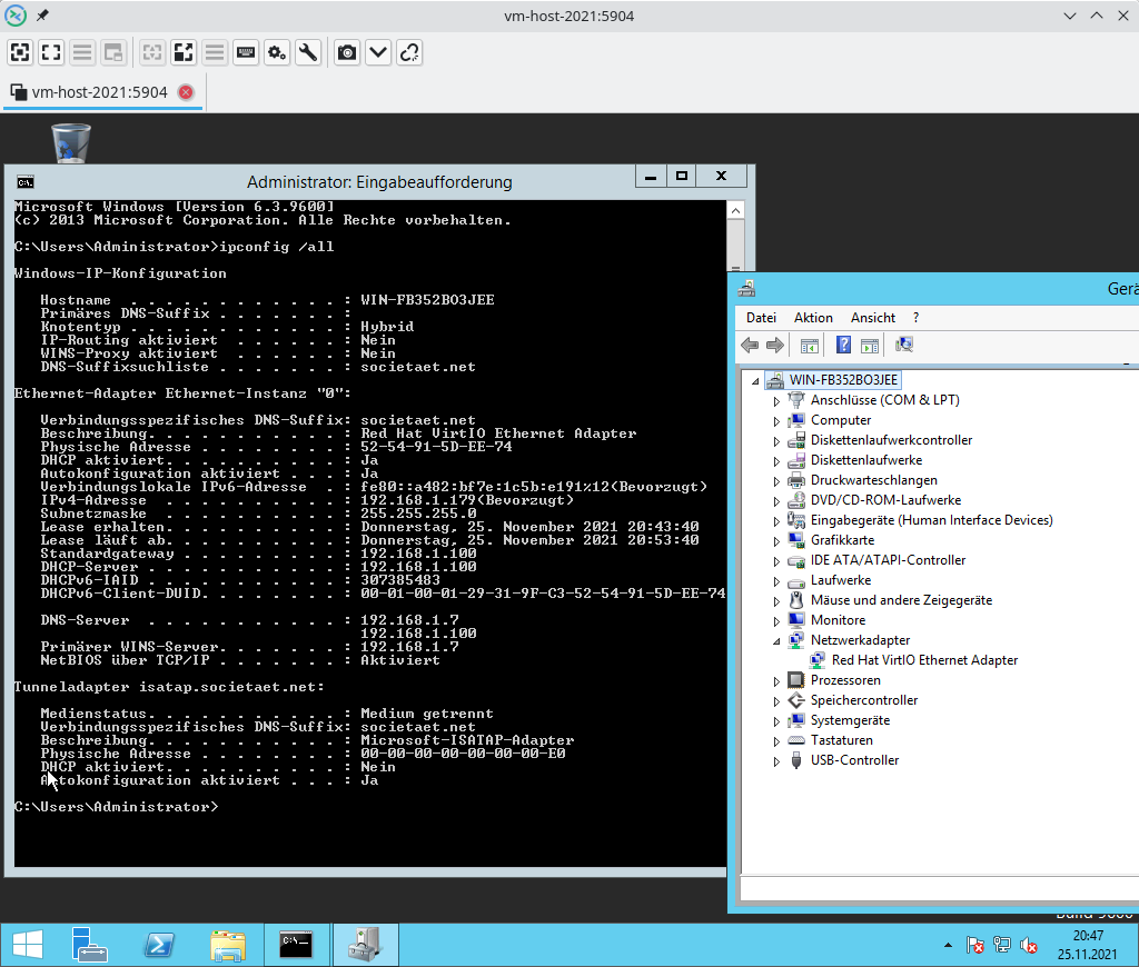 Windows 2012R2 Server guest with virtio nic (works)